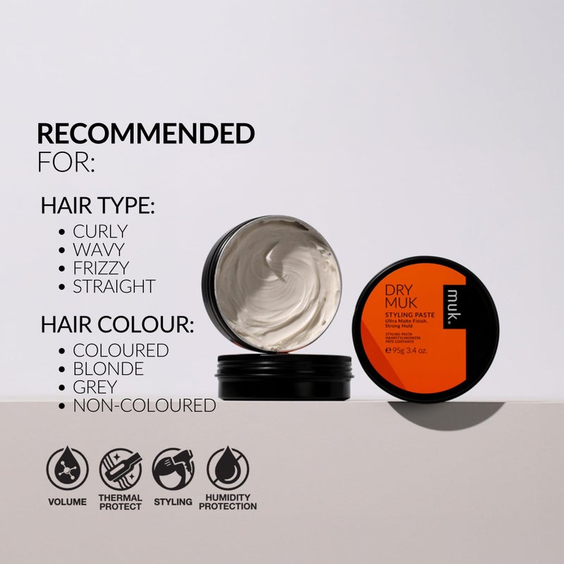 MUK. Haircare Dry Ultra Matte Styling Paste, Strong Hold Paste - 3.4oz - Image 4